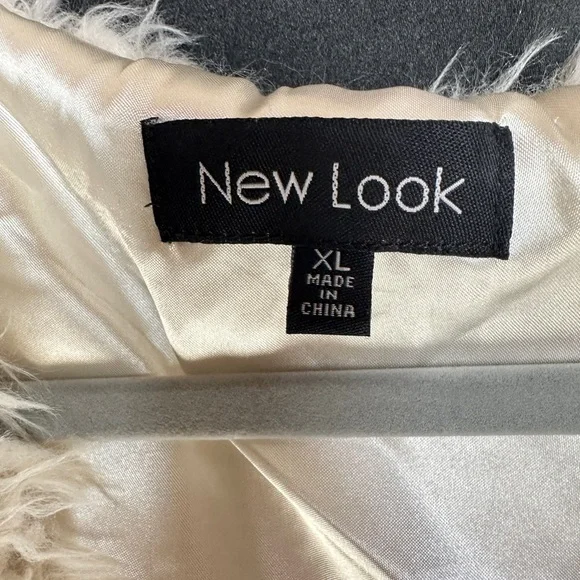 🌼 New Look Women’s Shaggy Faux Fur Vest – Ivory/Cream – Size XL - Picture 5 of 8